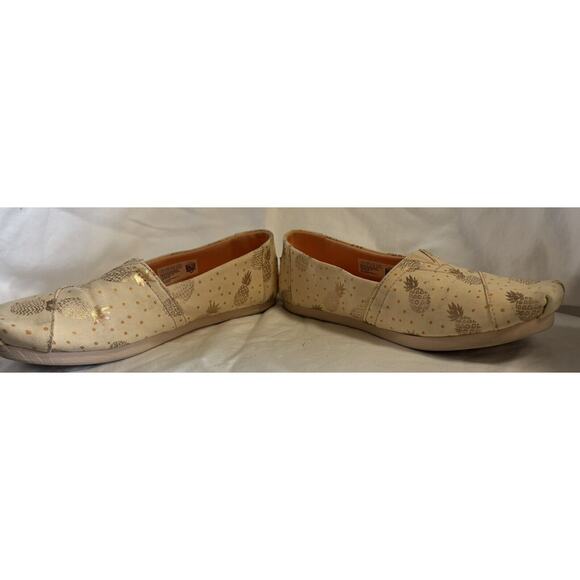 Tom's Women’s Sz 5.5 Alpargata Graphic Slip On Flats Pineapple canvas shoes - Picture 8 of 9